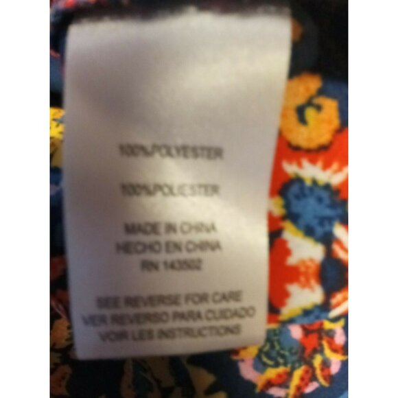 Boho Chic Tunic Top Size Finn & Grace Sz Small Flowy Chiffon Vibrant Multicolors - Picture 6 of 7